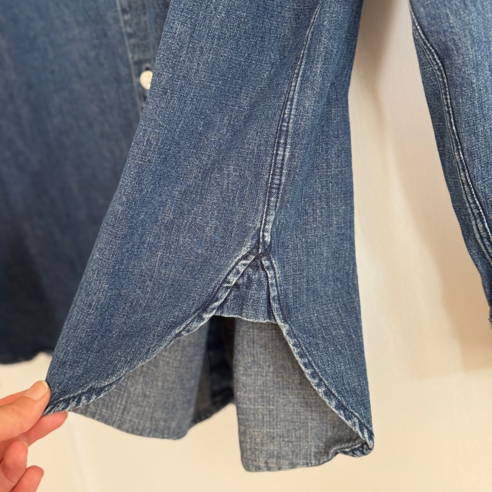 Jenni Kayne O’keefe Classic Blue Denim over Shirt button up - Picture 4 of 5